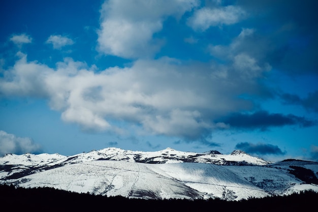 snow over the  mountain