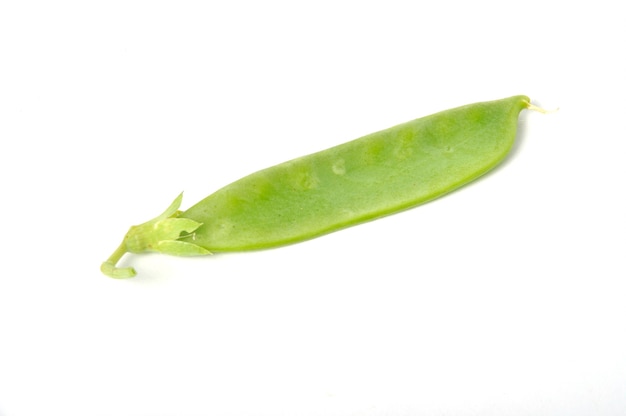 Snow peas on white background