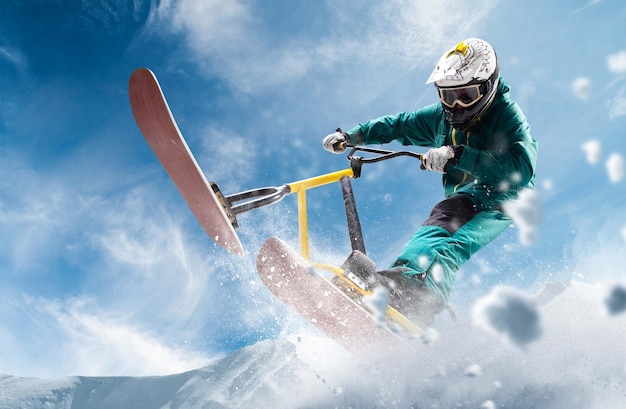 Snow scoot Snow bike Extreme winter sports