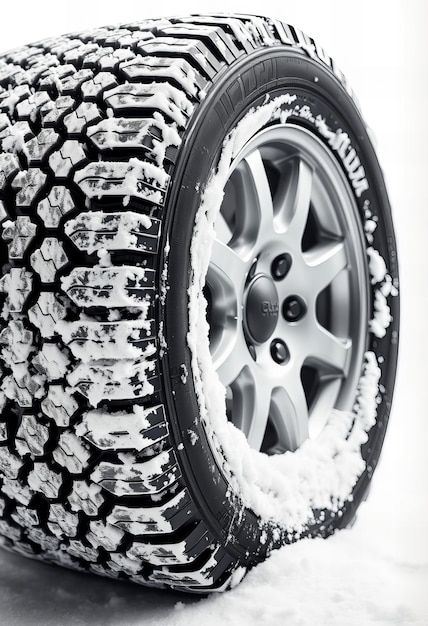 Snow tire isolated on white background high quality high resolution