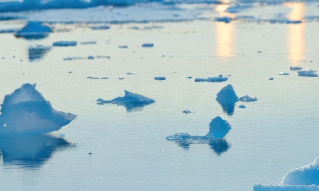 snow in water landscape