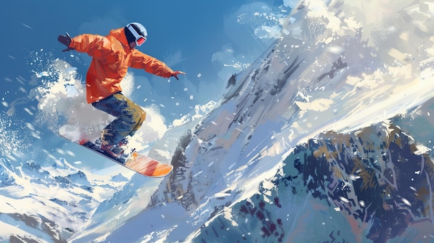 snowboarder jumping in the air Generative