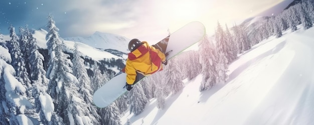 snowboarder in the mountains