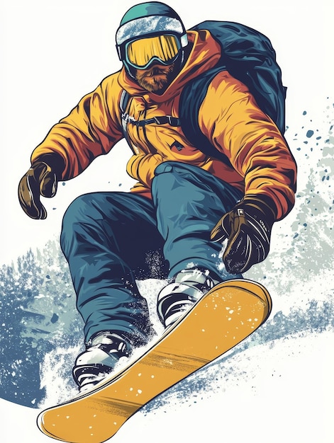 Snowboarding in Motion A Dynamic Illustration