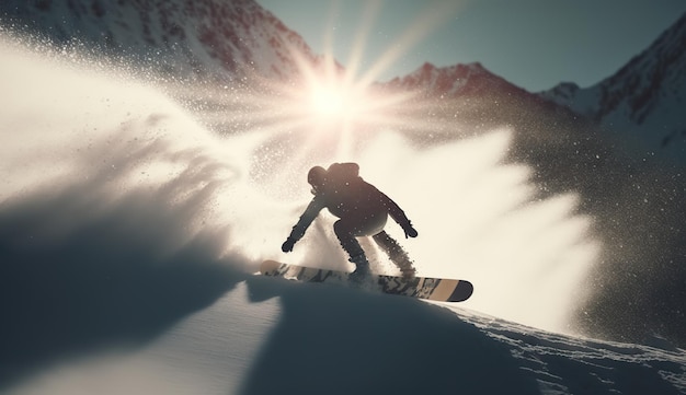 Snowboarding and winter sports ai generate