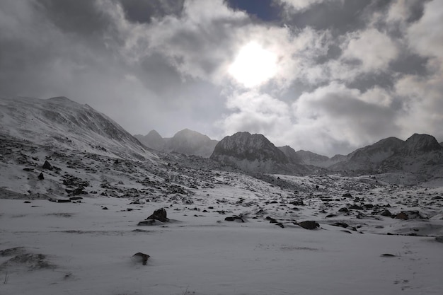 Snowcapped mountains in Pas de la Casa