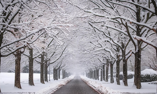 Photo snowcovered branches