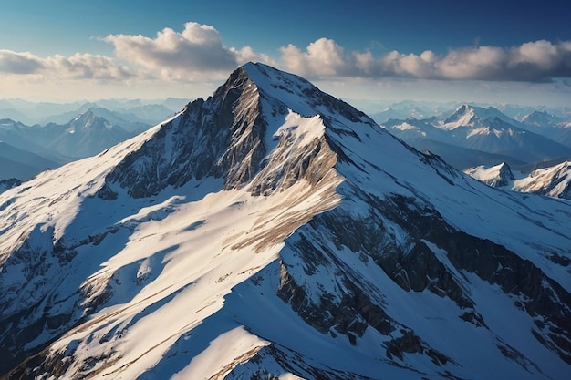 Snowcovered mountain peak