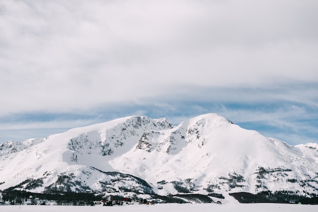 Snowcovered mountain peaks in zabljak are durmitor national park in montenegro