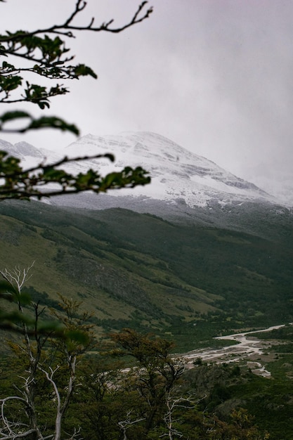 Snowed mountain landscape