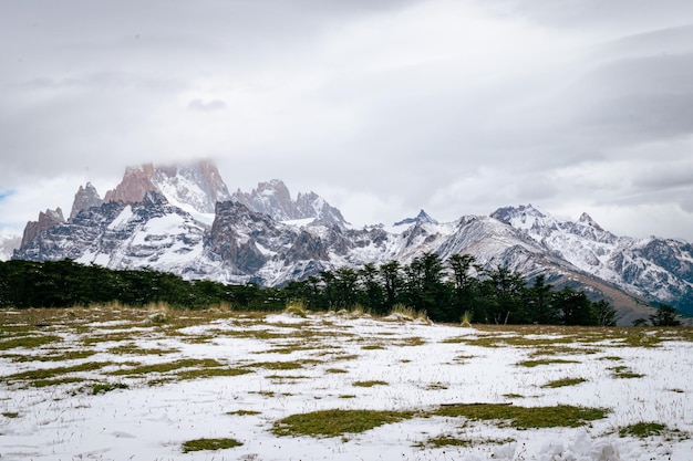 Snowed mountain landscape