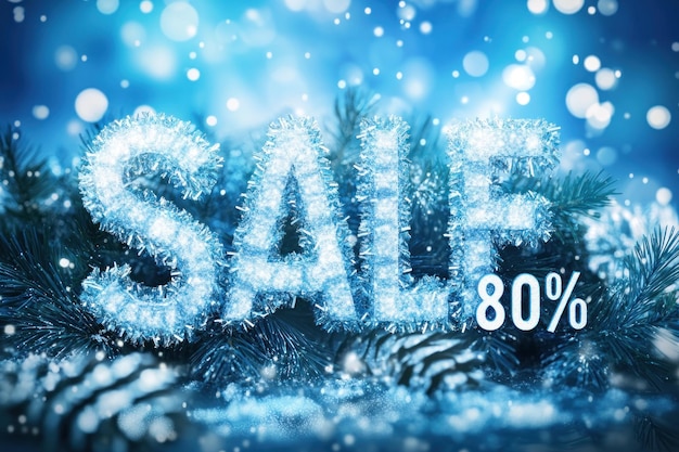 Photo a snowflake advertises a sale sale