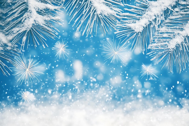 a snowflake is seen against a blue background