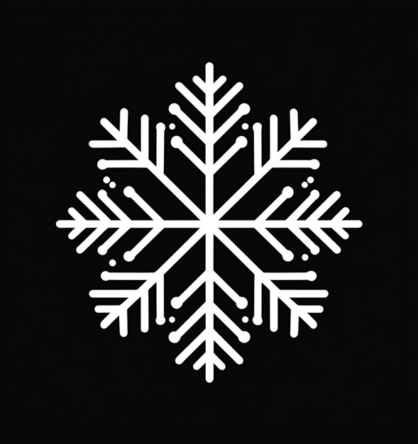 Photo a snowflake is shown in a black background