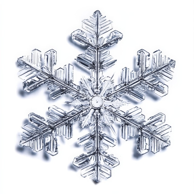 Photo a snowflake made of ice crystals