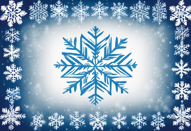 A snowflake pattern with white and blue colors