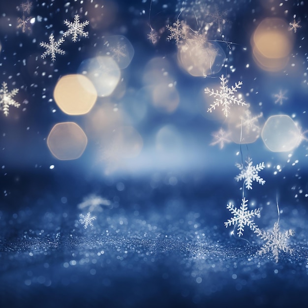 Snowflake Serenity Christmas Background with Bokeh Design