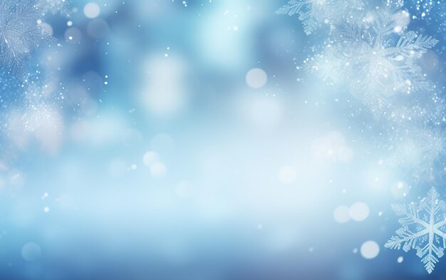 Snowflake Serenity Christmas Background with Bokeh Design