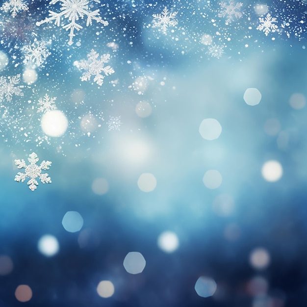 Snowflake Serenity Christmas Background with Bokeh Design