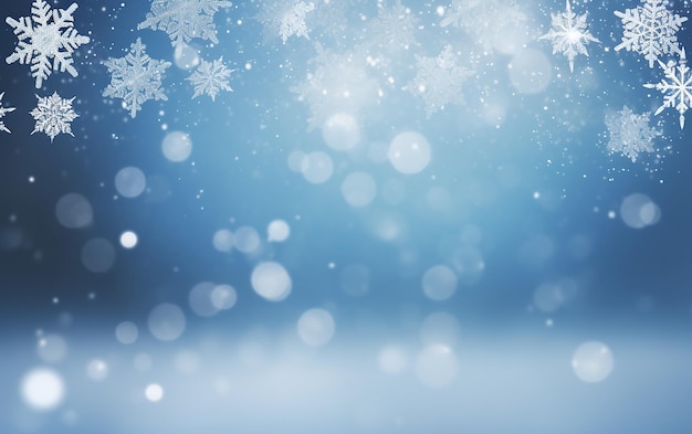 Snowflake Serenity Christmas Background with Bokeh Design