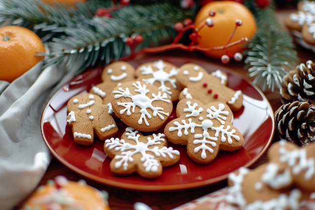 Snowflake Shaped Gingerbread Cookies Christmas