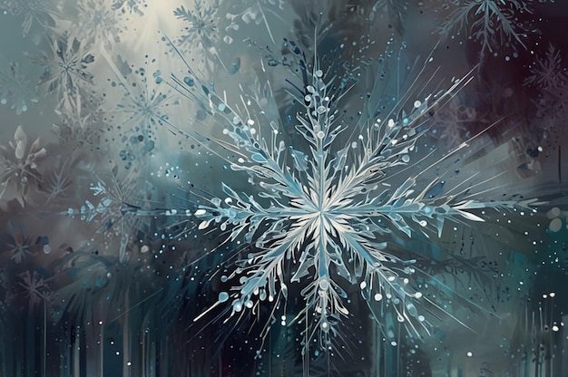 Photo snowflake symphony winter abstract art