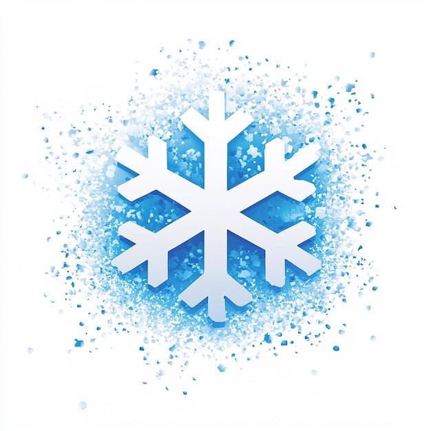 Photo a snowflake that is blue and has a blue background