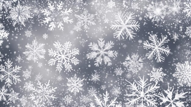 Photo snowflake wonderland detailed christmas background with layers of varied shapes and transparencies