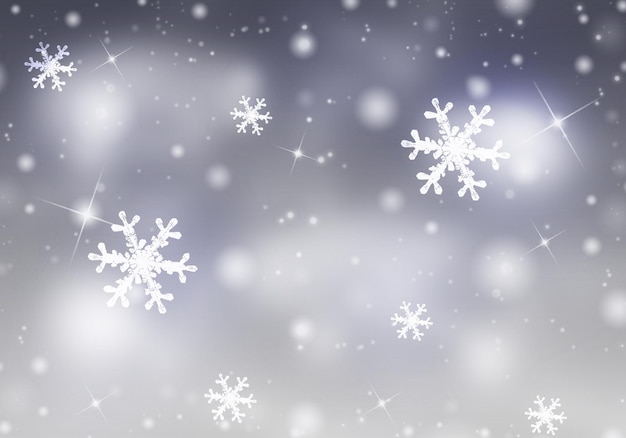 Snowflakes on a blue background. Christmas and New Year background.