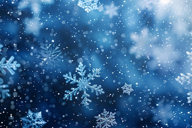 snowflakes on a blue background