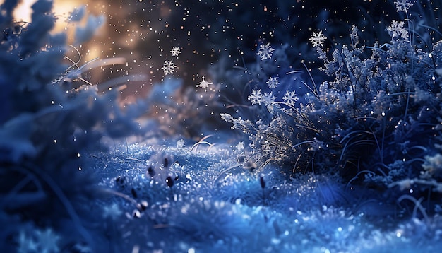 snowflakes on a blue background