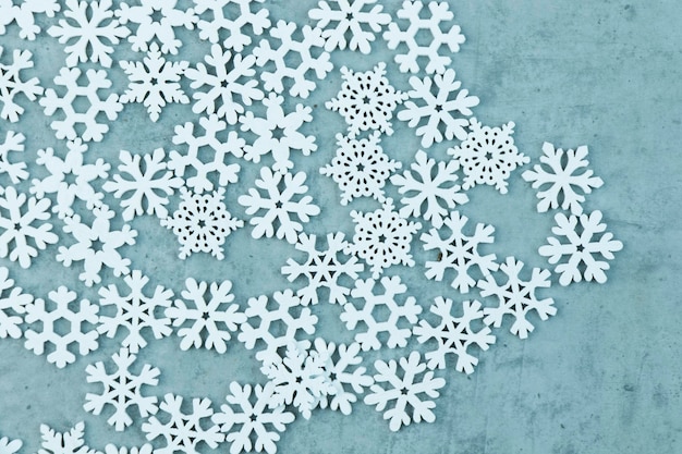 Snowflakes on the color background