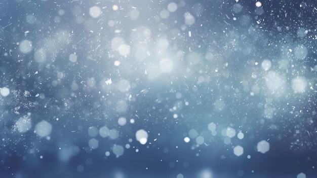 Snowflakes falling on a blue background