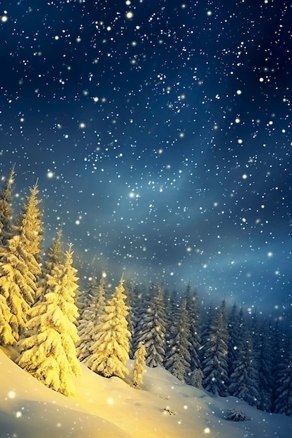 Snowflakes snow texture winter forest background