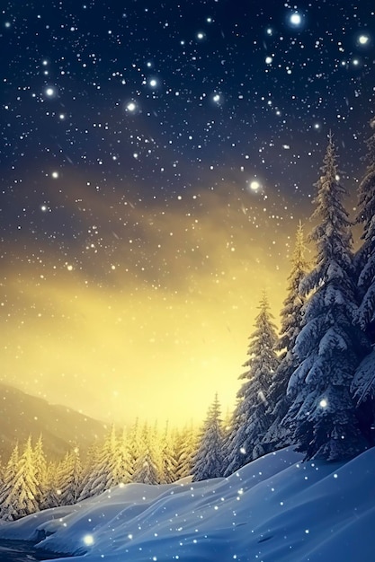 Snowflakes snow texture winter forest background