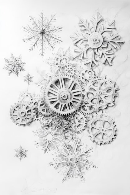 Photo snowflakes on a white background the concept of christmas and new year