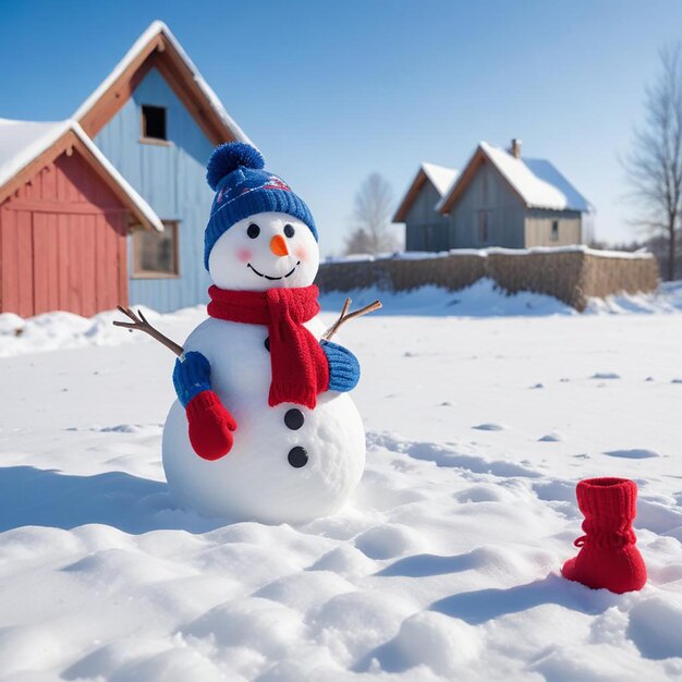 snowman background winter landscape