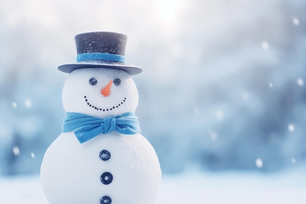 Photo snowman images background and copy space