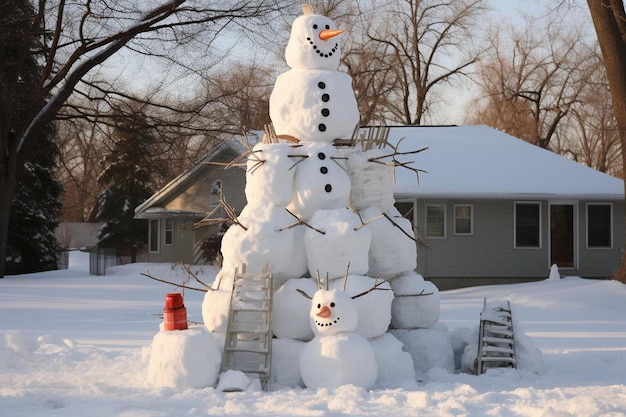 Snowman made by a snowman