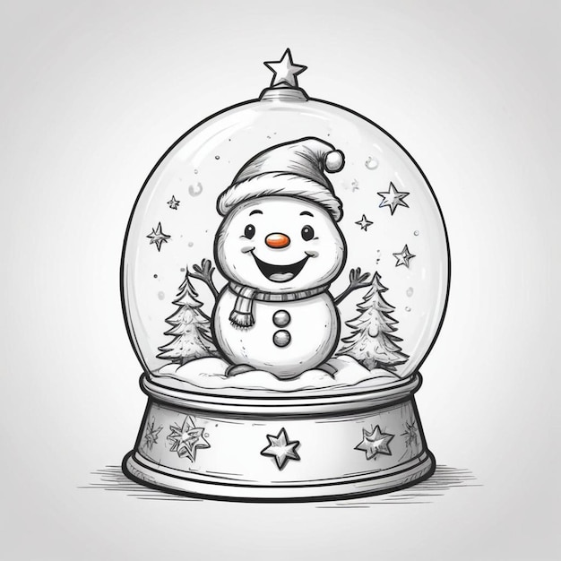 a snowman in a snow globe with a snowman on it