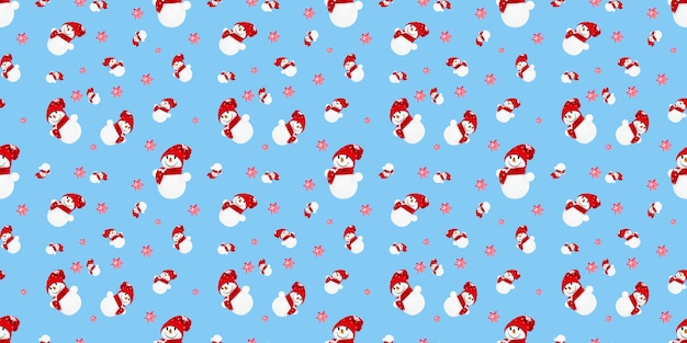 Snowman Toy Christmas Seamless pattern