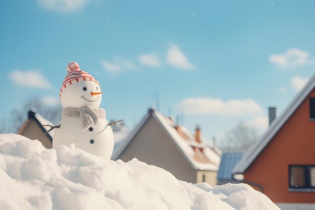 Photo snowman winter outdoors nature