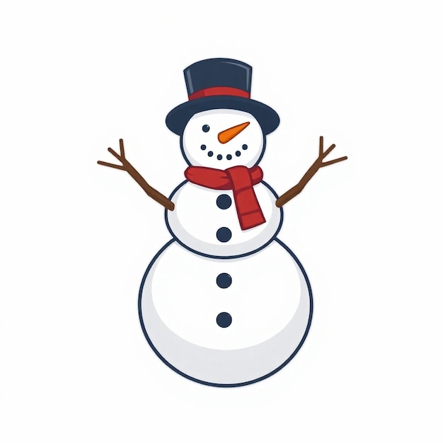 a snowman with a red scarf and a snowman on it