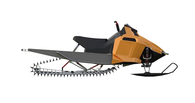 Snowmobile. Types of equipment from different sides. 3d rendering.