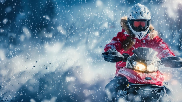 Snowmobiling Adventure in Winter Wonderland