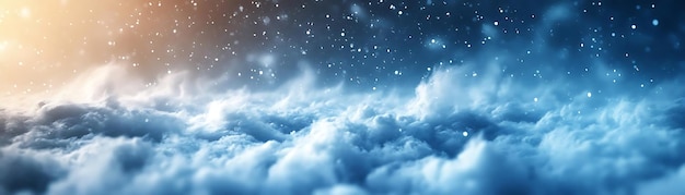 Photo snowy clouds and falling snow illustration