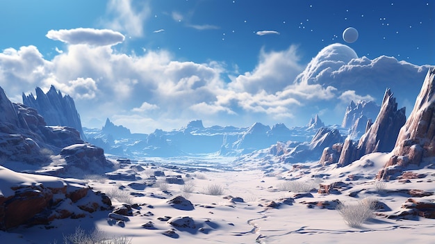 Snowy Desert Scenery