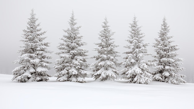 Photo snowy fir trees in a winter wonderland