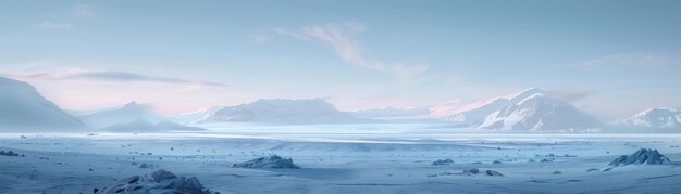 Photo a snowy landscape with a mountain in the background