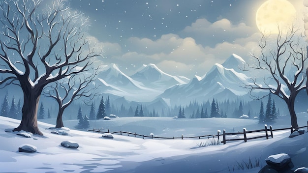 a snowy landscape with a snowy landscape and a snowy landscape